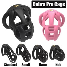 NEW 3D Printed Pro Cage Male Chastity Device Mini Lock Flat/Arc Rings US
